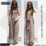 モカ | リブハイネックノースリリボンワンピース レディース ファッション | non-hedge 