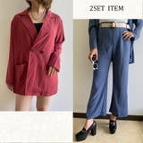 テーラージャケットワイドパンツセットアップ レディース ファッション | non-hedge | 詳細画像4