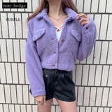 パープル | ショート丈ボアジャケット レディース ファッション | non-hedge