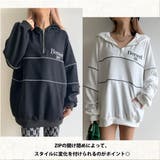 裏毛ハーフZIPパーカーチュニック | non-hedge  | 詳細画像2 