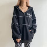 クロ | 裏毛ハーフZIPパーカーチュニック | non-hedge 