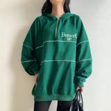 グリーン | 裏毛ハーフZIPパーカーチュニック | non-hedge 