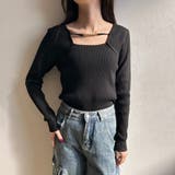 ブラック | チェーンデザインニットトップス | non-hedge