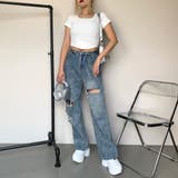 刺繍ロゴスクエアネックチビTシャツ | non-hedge  | 詳細画像1 