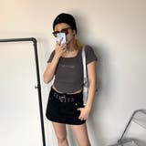 刺繍ロゴスクエアネックチビTシャツ | non-hedge  | 詳細画像5 