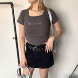 刺繍ロゴスクエアネックチビTシャツ | non-hedge  | 詳細画像6 