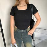 刺繍ロゴスクエアネックチビTシャツ | non-hedge  | 詳細画像8 