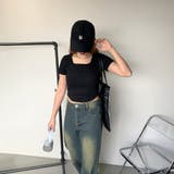 刺繍ロゴスクエアネックチビTシャツ | non-hedge  | 詳細画像9 