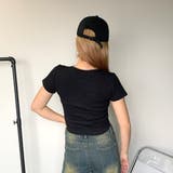 刺繍ロゴスクエアネックチビTシャツ | non-hedge  | 詳細画像11 