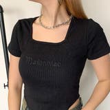 刺繍ロゴスクエアネックチビTシャツ | non-hedge  | 詳細画像12 