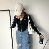 ★WEB限定★ラインZIPスタンドプレート付きショートトップス | non-hedge  | 詳細画像4 
