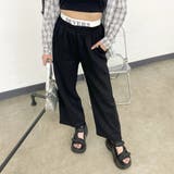 ブラック | ウエストロゴカットワイドパンツ | non-hedge