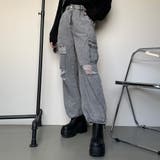 グレー | ダメージデニムカーゴパンツ | non-hedge
