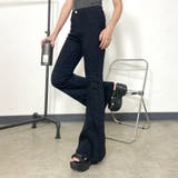 ブラック | 切替デニムフレアパンツ | non-hedge