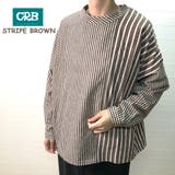 ストライプブラウン | 肩ボタン切替プルオーバー レディース ファッション | non-hedge