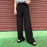 ブラック | セルフカット楊柳ワイドパンツ | non-hedge