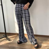 ブラック系1 | セルフカット柄プリーツパンツ | non-hedge
