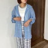 サックスブルー | 袖ロールシアーフードシャツ | non-hedge