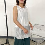 ストライプ | 裾布帛タンクトップ | non-hedge