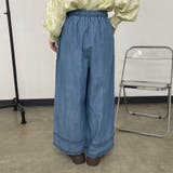 デニム裾ダブルフリルワイドパンツ | non-hedge  | 詳細画像12 