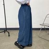 デニム裾ダブルフリルワイドパンツ | non-hedge  | 詳細画像18 