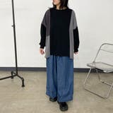 デニム裾ダブルフリルワイドパンツ | non-hedge  | 詳細画像24 