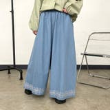 デニム裾刺繍ワイドパンツ | non-hedge  | 詳細画像24 