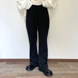 ブラック | カットリブフレアパンツ | non-hedge 