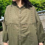 カーキ | フリル刺繍チュニック | non-hedge