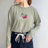 ライトカーキ | 【MOOMIN】リトルミイ刺繍ロンT | non-hedge
