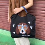 ブラック | ドッグ刺繍コードハンドルトートバッグ | non-hedge