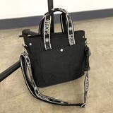 ブラック | ロゴショルダーキャンバストートバッグ | non-hedge