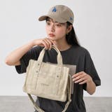 ベージュ | キャンバスロゴ刺繍ミニトートバッグ | non-hedge 
