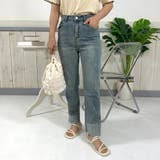 ブルー | 裾ボタン切替デニムパンツ | non-hedge 