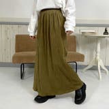 カーキ | ベロアプリーツスカート | non-hedge 