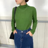 グリーン | ラメボトルネックロンT | non-hedge