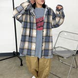 ブルー | フードチェックシャツ | non-hedge