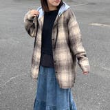 ベージュ | フードチェックシャツ | non-hedge