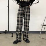 ブラック | チェックワイドパンツ | non-hedge 