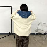 デニム切替フードカーディガン | non-hedge  | 詳細画像15 