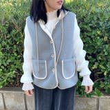 サックスブルー | ニットフードボアベスト | non-hedge 