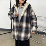 ネイビー | 暖チェックフードシャツ | non-hedge 