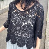 ブラック | クロシェ7分袖プルオーバー | non-hedge