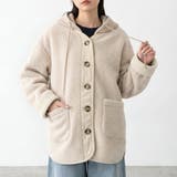 オフホワイト | ニットフードボアコート | non-hedge 