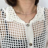 袖ライン襟付きメッシュカーディガン | non-hedge  | 詳細画像12 