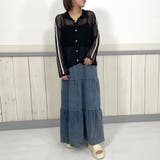 袖ライン襟付きメッシュカーディガン | non-hedge  | 詳細画像24 