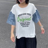 オフホワイト | 袖デニムプリントプルオーバー | non-hedge