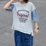 袖デニムプリントプルオーバー | non-hedge | 詳細画像1