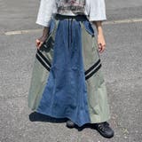 カーキ | デニム切替ラインスカート2 | non-hedge