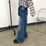 ラップ風レイヤーデニムワイドパンツ | non-hedge | 詳細画像10